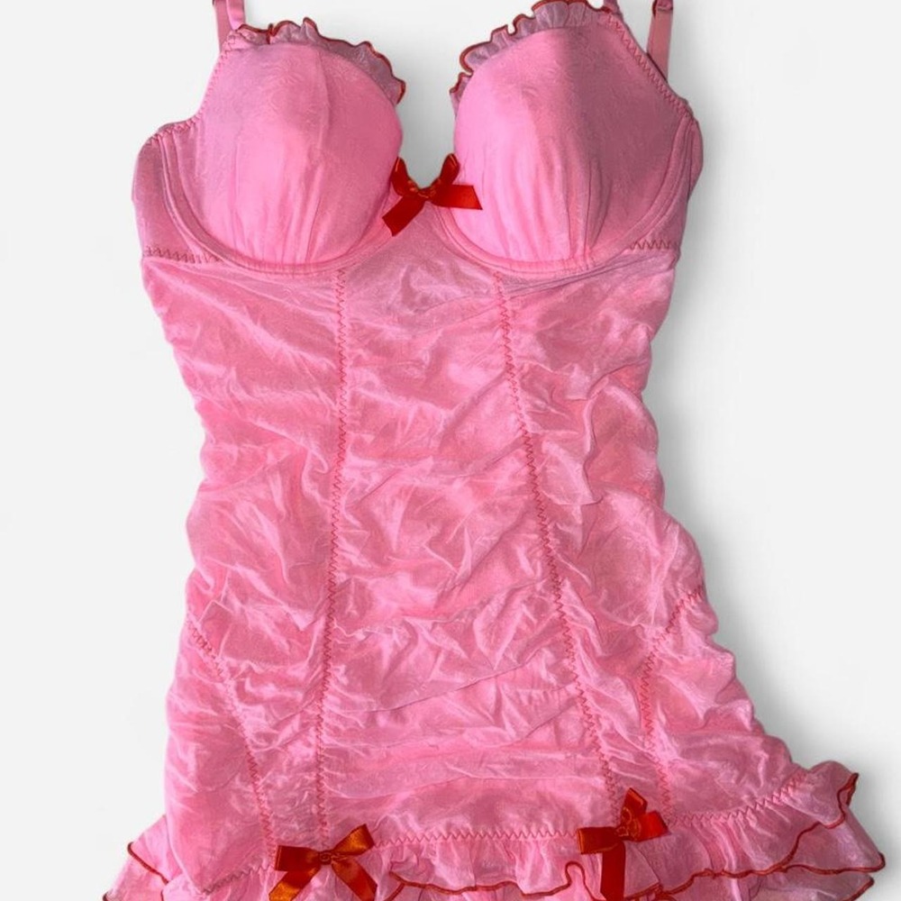 Vintage Victoria's Secret Sexy Little Things pink lingerie slip Babydoll 36 C